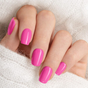 Gellack rosa neon naglar