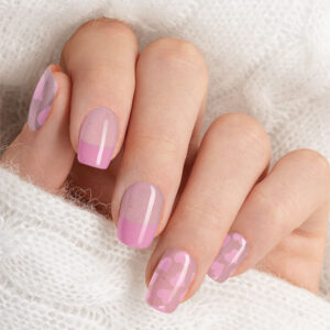 Gellack fransk manikyr rosa naglar