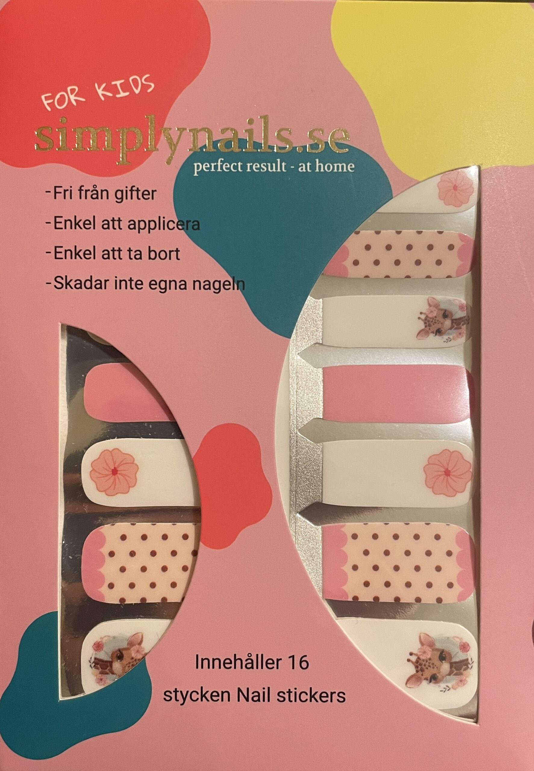 nagellacksklistermärken för barn rosa giraffer