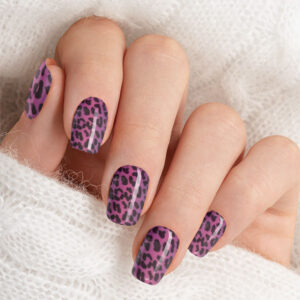 rosa leopard nailpolishstickers, nagellacksklistermärken