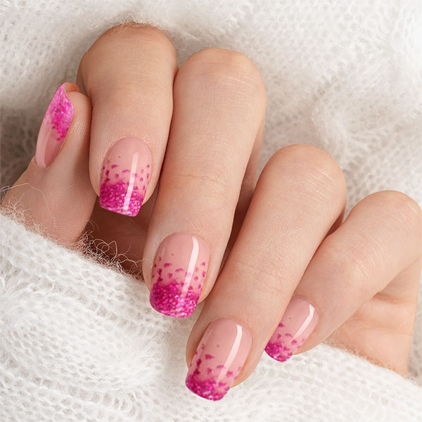 Cerise glitter ombre nailpolish stickers