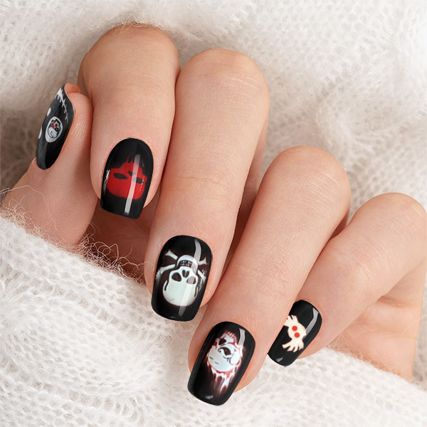 halloween naglar svarta nailpolish stickers