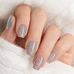 silver glitter naglar nailpolish stickers