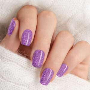 lila glitter naglar nagellack stickers