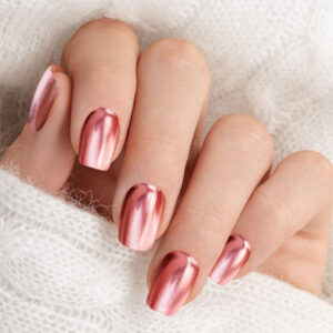 Rosa metallic naglar gellack stickers