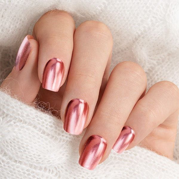 Rosa metallic naglar gellack stickers